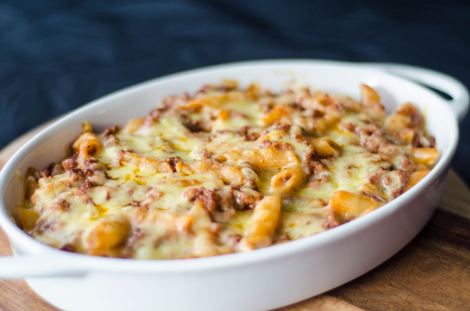 A tray of macaroni and cheese