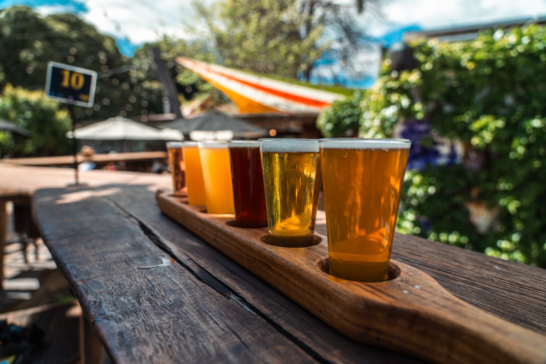 The outdoor beer garden